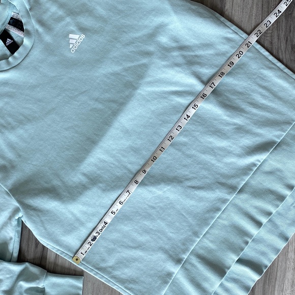 Adidas Oversized 3-Stripes Split Hem Crew Sweatshirt Mint Size S - Picture 7 of 9